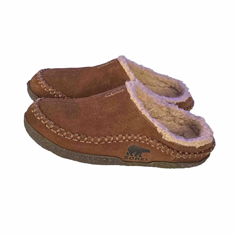 Sorel Slippers Girls Size 3 Brown‎ Suede Falcon Ridge Slip On